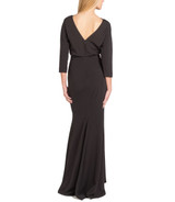 Black | Blouson Top Micro Rib Evening Gown