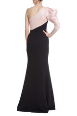 Black Blush | Asymmetrical Drape Two Tone Gown