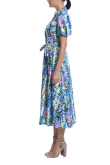 White Multi | Stripe Floral Puffy Sleeve