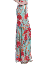 Aqua Multi | Runway Orchid Print Sequin Pant