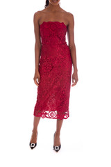 Berry | Strapless Lace Cocktail Dress