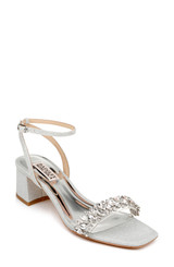 Silver | Harlow Ankle Strap Block Heel