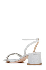 Silver | Harlow Ankle Strap Block Heel