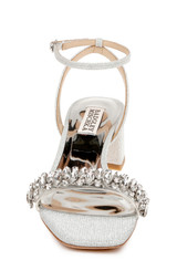 Silver | Harlow Ankle Strap Block Heel
