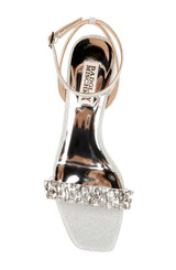 Silver | Harlow Ankle Strap Block Heel