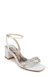 White | Harlow Ankle Strap Block Heel