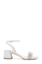 White | Harlow Ankle Strap Block Heel