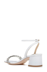 White | Harlow Ankle Strap Block Heel