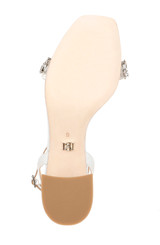 White | Harlow Ankle Strap Block Heel