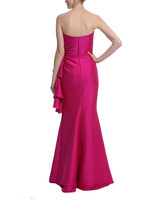 Deep Magenta | Strapless Mikado Ruffle Gown