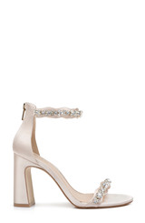 Champagne | Odessa Crystal Adorned Block Heel