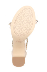 Champagne | Odessa Crystal Adorned Block Heel