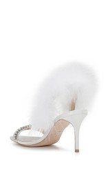 Soft White | Harley Feather Strap Heel
