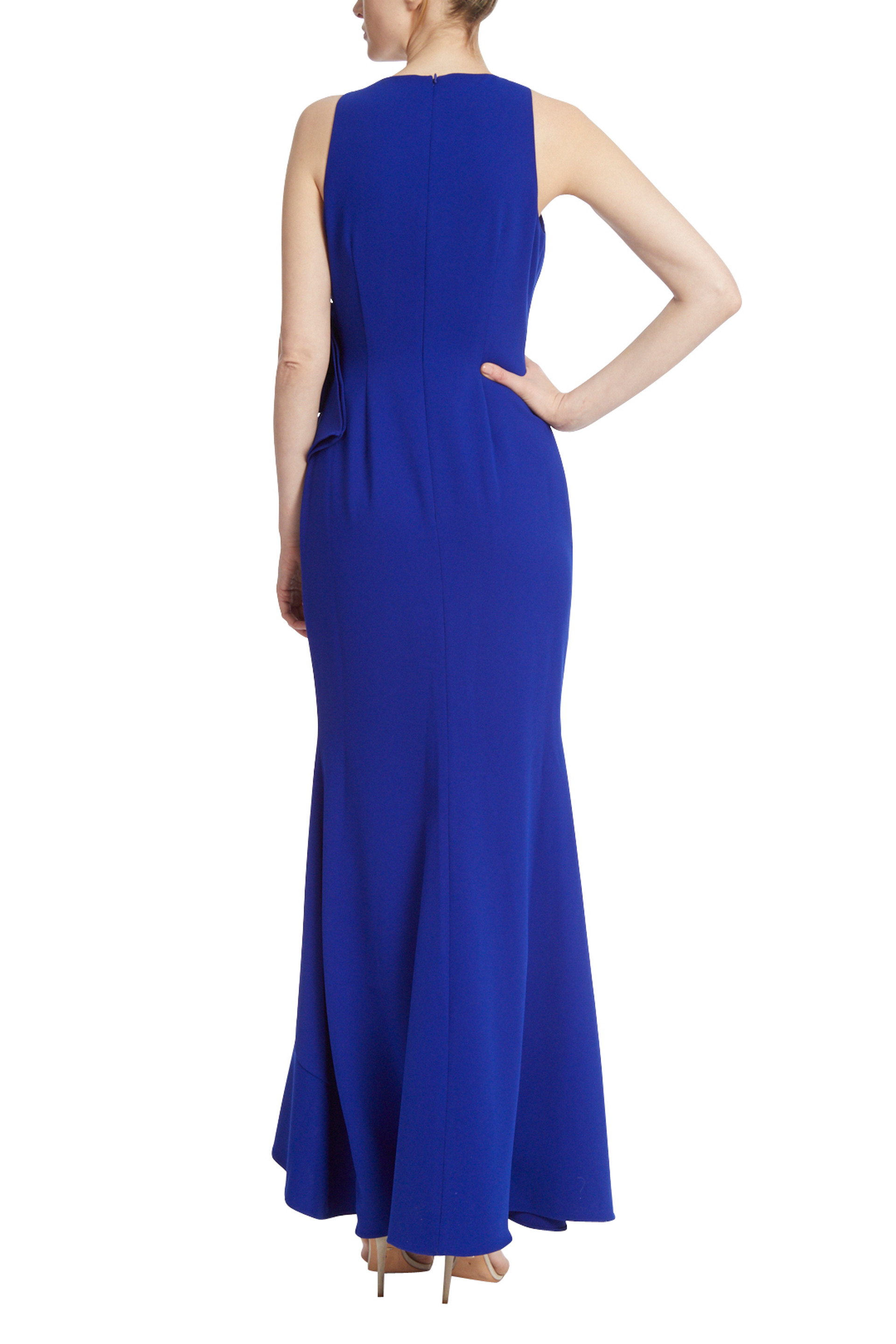 Crepe Ruffle Side Gown By Badgley Mischka