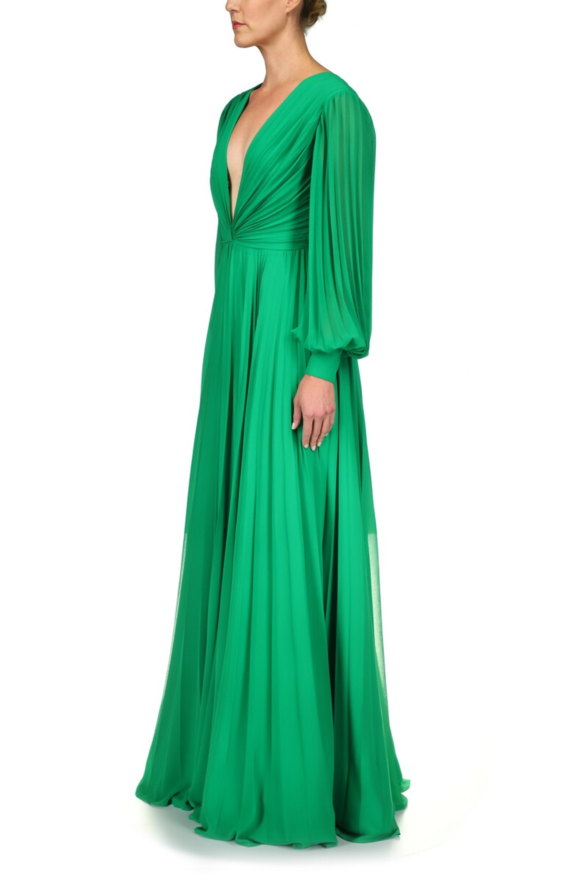 Pleated Georgette Gown by Badgley Mischka