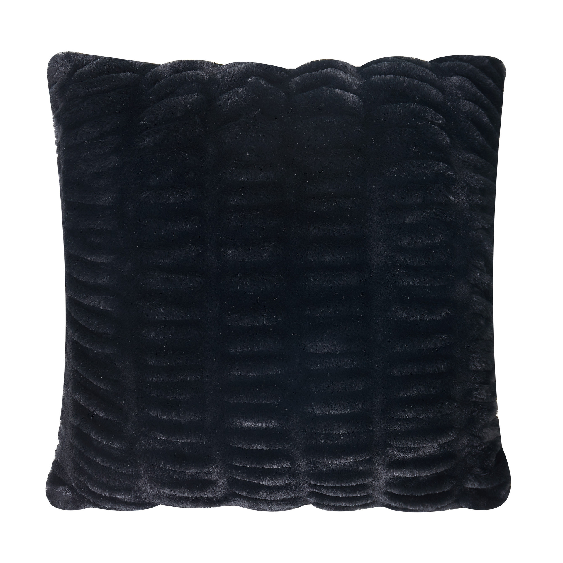 Ruched Faux Fur Decorative Pillow