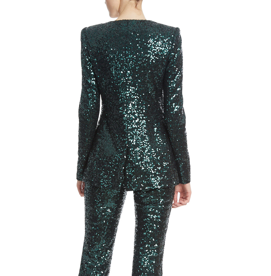 Emerald Green Sequined Blazer by Badgley Mischka