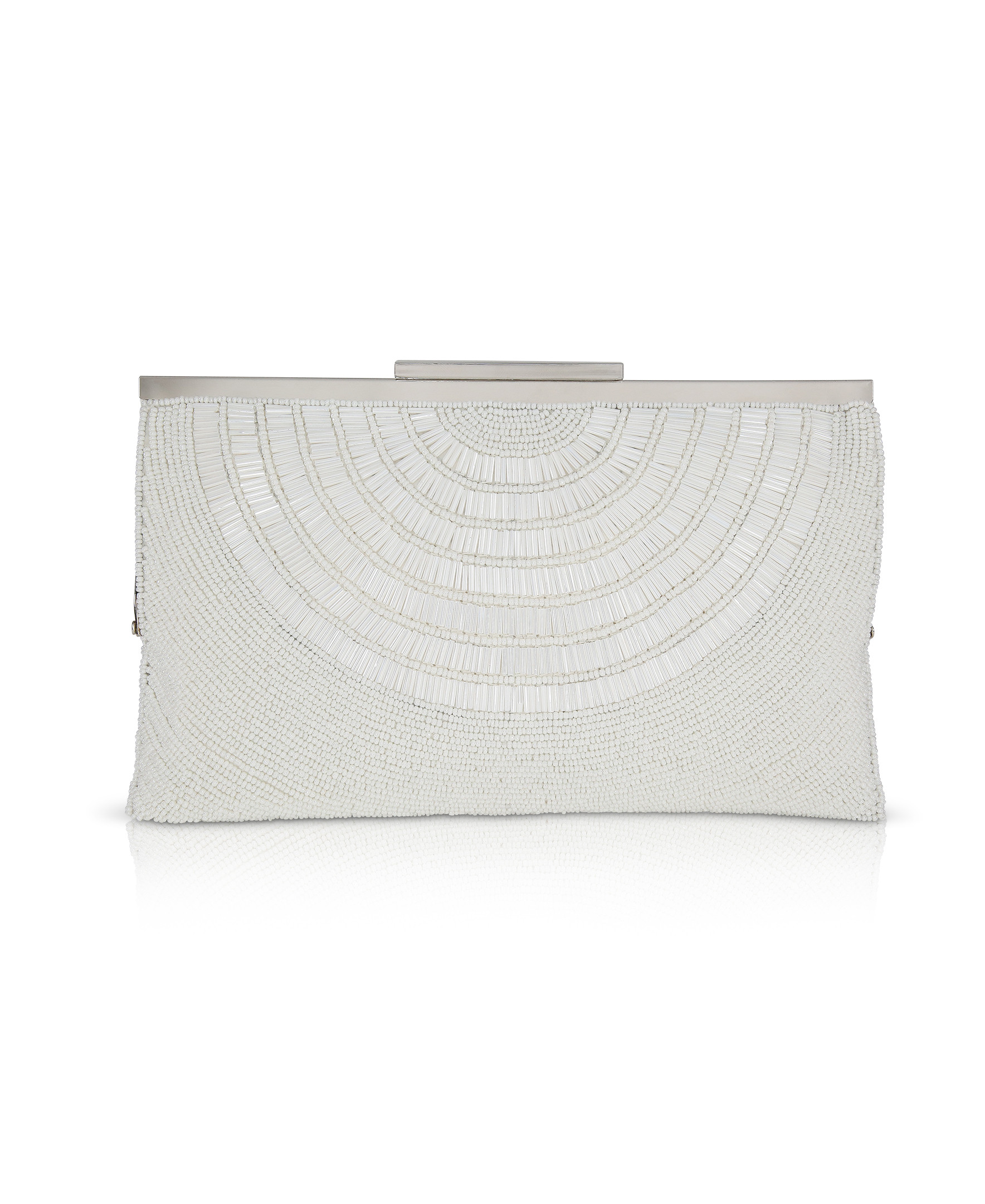 Clover Bugle Bead Frame Clutch by Badgley Mishcka