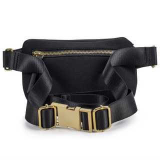Sage Scuba and Vegan Leather Belt Bag by Badgley Mischka