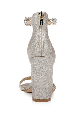 Light Gold | Louise Peep-Toe Block Heel