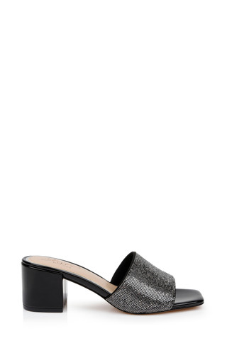 靴 Herlipto Linen Blend Crystal Mules herlipto ミュール Linen Blend Crystal Mules - メルカリ