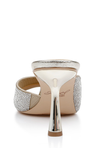 モカ Haya Metallic Peep-Toe Mules by Badgley Mishcka