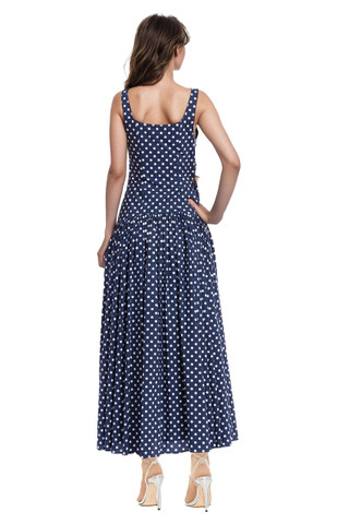 Isla Polka Dot Drop Waist Maxi Dress by Jewel Badgley Mishcka