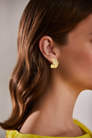 Gold | Gold Metal Hoop Earrings Form