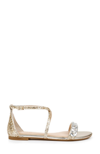 Osome Glitter Flat Sandals By Badgley Mischka