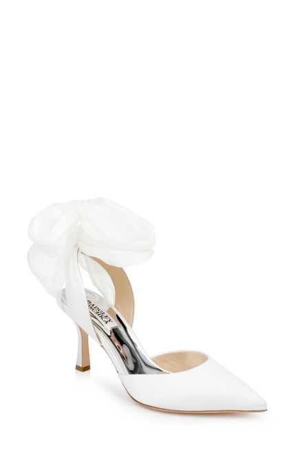 White | Blaze Satin Bow Stilettos