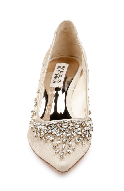 Onyx Embellished Kitten Heel by Badgley Mischka