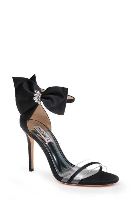 Black Fran Bow Embellished Evening Shoe Frontt