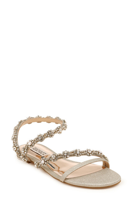 Platino Glitter Zia Crystal Embellished Sandal Front
