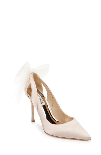 Nude Kinsley Delicate Bow Stiletto Pump Front Side