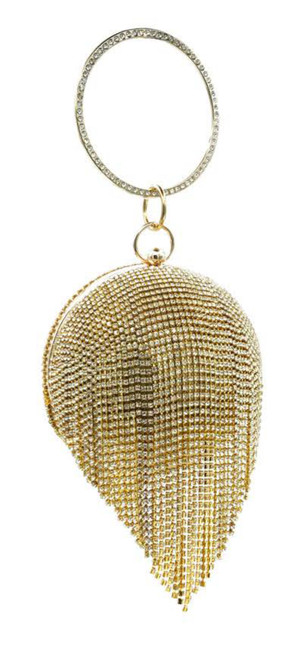 Gold Spherical Minaudière Evening Bag Front