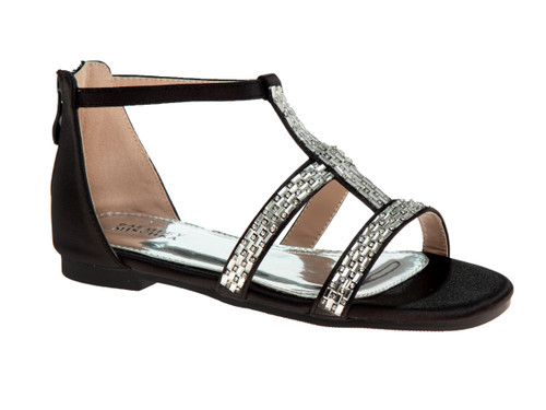 Black Girls’ Gladiator Sandals Front Side