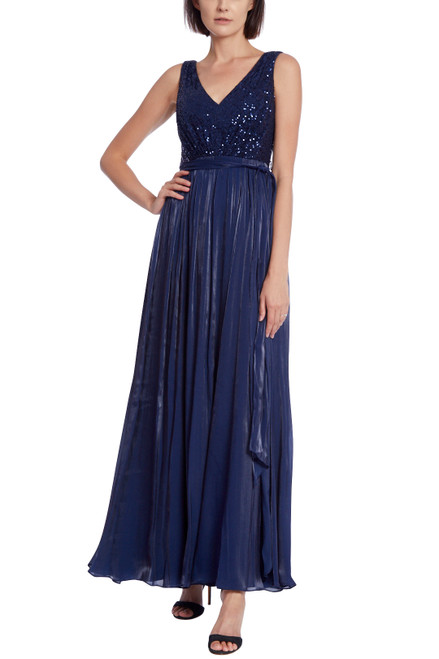 Gown with Feather Wrap by Badgley Mischka