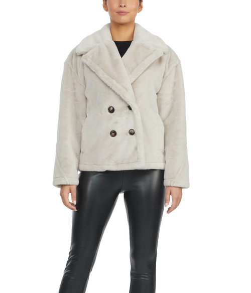 Badgley Mischka Pearl Reversible Faux Shearling Coat by Badgley