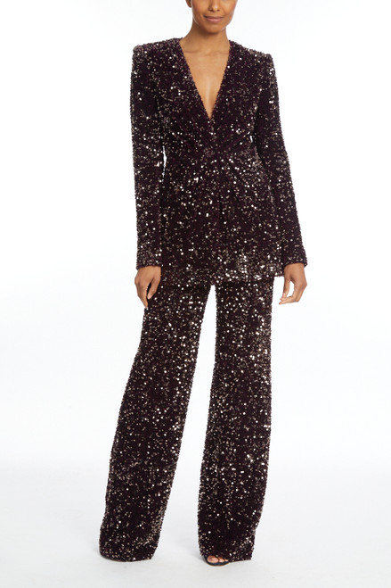 Glamorous Velvet and Sequin Blazer by Badgley Mischka