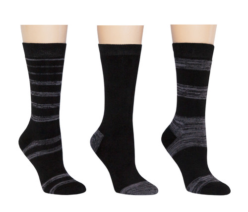 Black Stripe Bamboo 3 Piece Sock Set