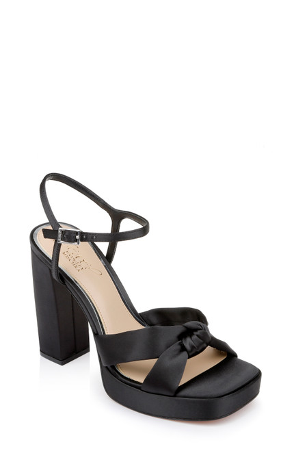 GIADA BLACK SATIN STRAPPY BUCKLE DETAIL POINTED TOE STILETTO HEELS