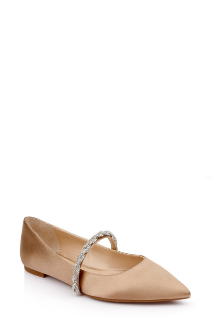 Badgley mischka lennon store embellished skimmer flat