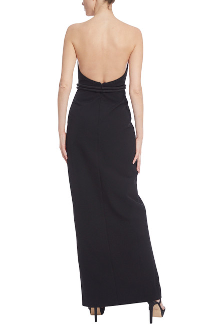 Strapless Column Gown with Knotted Belt by Badgley Mischka