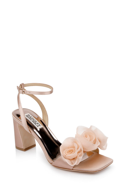 Badgley Mischka - Feisty - Open Toe Strappy Pearl Block Heel