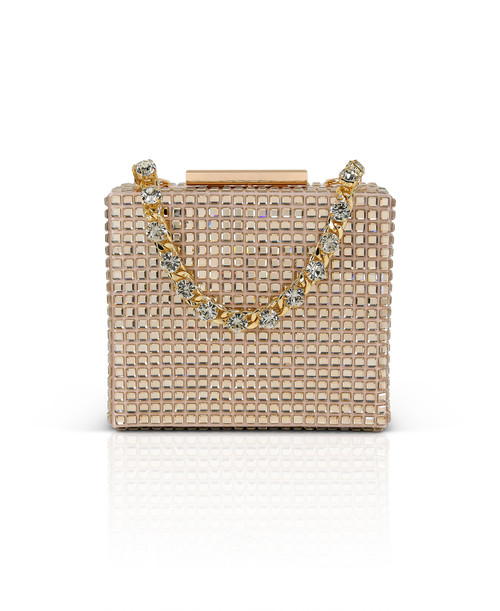 Gold Diamanté Slouch Clutch Bag | New Look