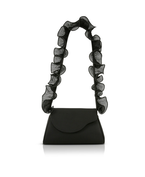 Black | Sophia Ruffle Strap Shoulder Bag Black | Sophia Ruffle Strap Shoulder Bag