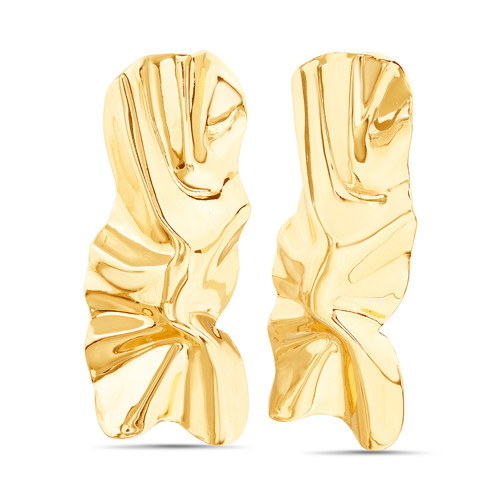 Gold | Rectangle Molten Metal Earrings