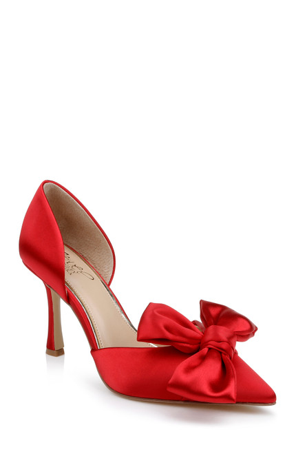 Red | Sidney Bow d'Orsay Pumps Front Side Red | Sidney Bow d'Orsay Pumps Front Side
