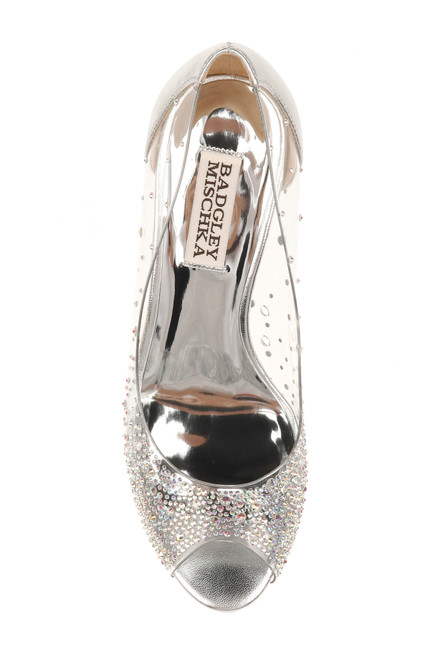 Ginata Crystal Embellished Peep Toe by Badgley Mischka