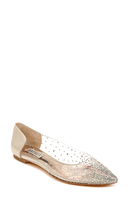 Ivory Gabi Crystal Embellished Pointed Flat